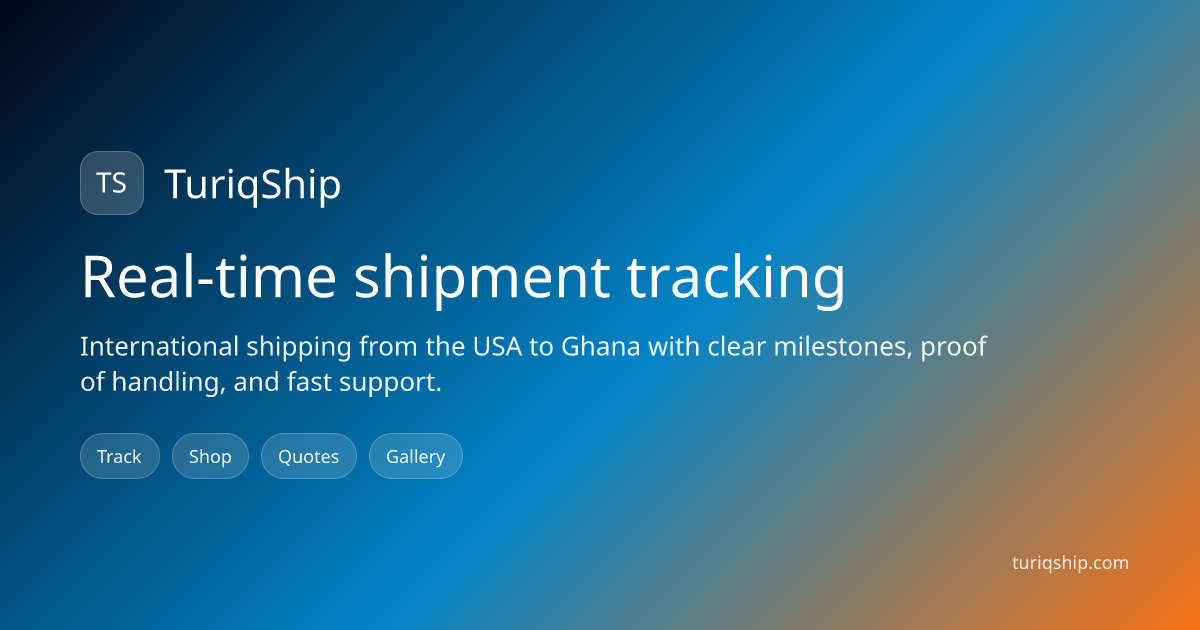 Track shipment • TuriqShip